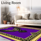 Majestic Black Golden Eagle Purple Rug
