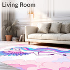 Pastel Clouds Flying Unicorn Rug