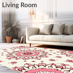 Pink Floral Mandala Medallion Radiance Rug