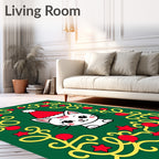 Cute Christmas Cat Festive Garland Rug