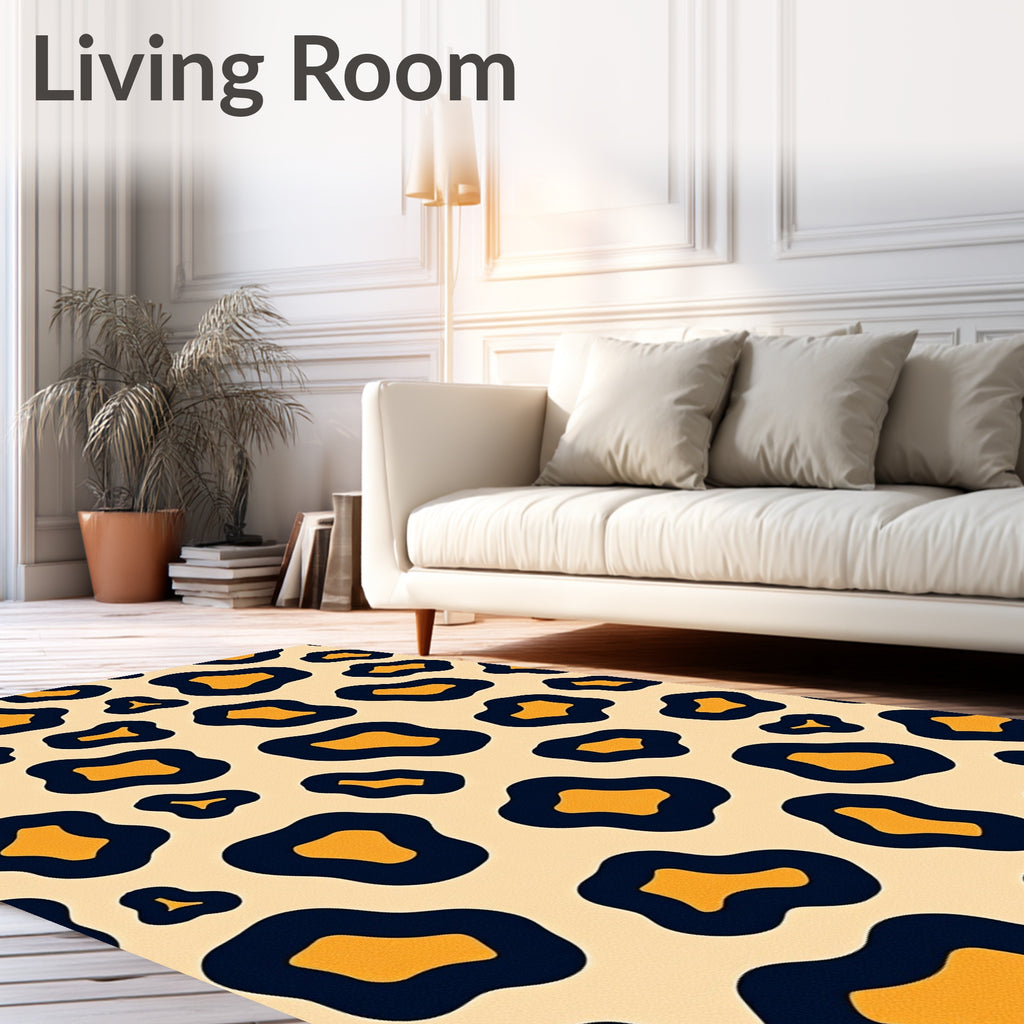Bold Amber Leopard Spots Rug