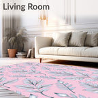 Delicate Pastel Feather Branches Rug