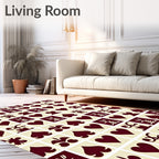 Deep Red Court Card Squares Rug