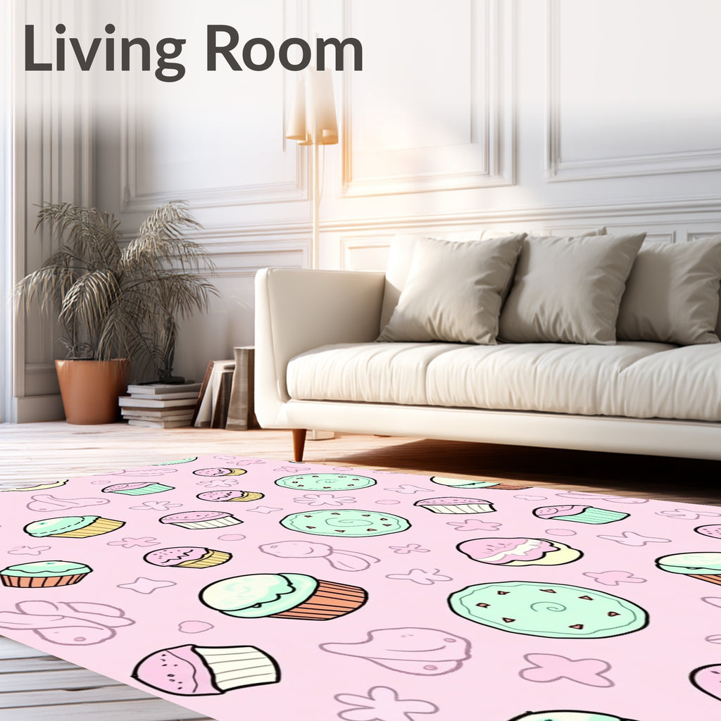 Pastel Cupcake Scatter Cute Rug