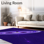 Vibrant Purple Cosmic Swirl Galaxy Rug