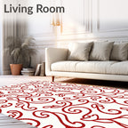 Crimson Swirl Vine Flourish Rug