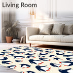 Playful Penguin Family Scene Rug