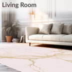 Pale Pink Gold Vein Marble Rug