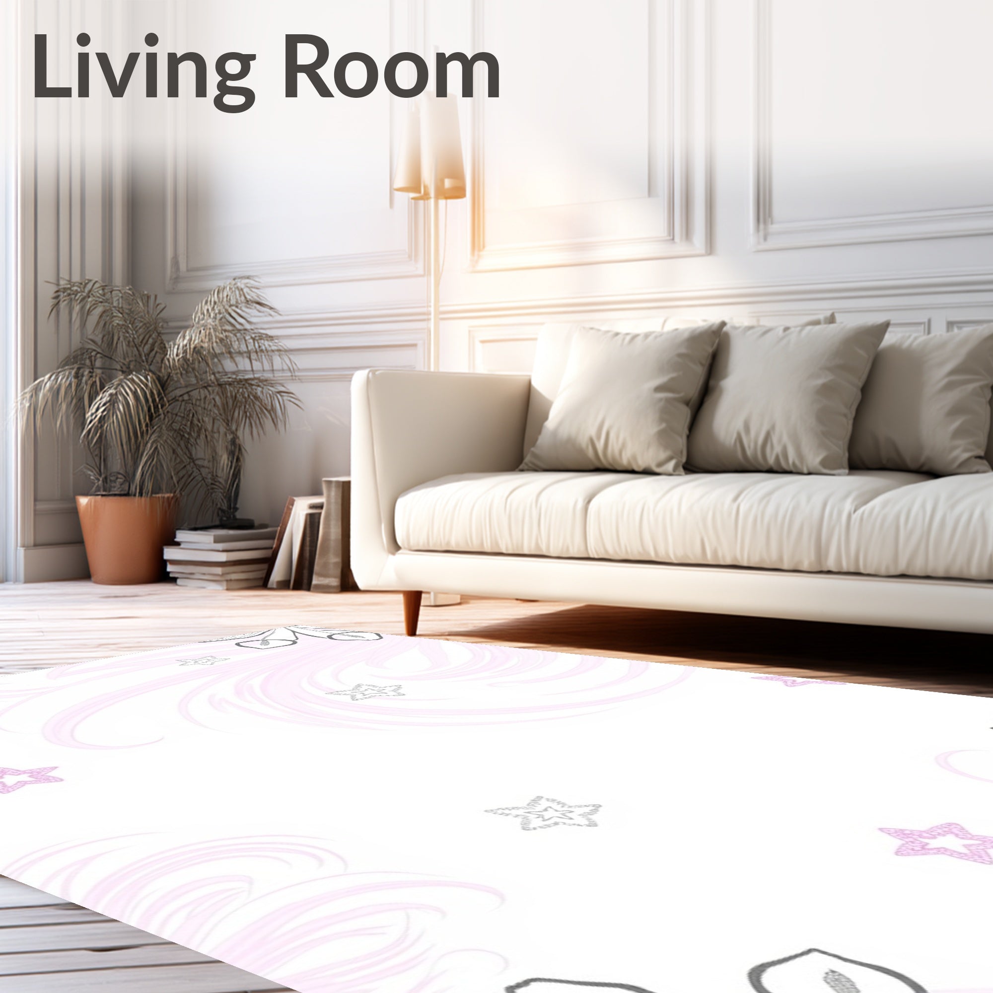 Whimsical Pink Star Calla Lily Rug