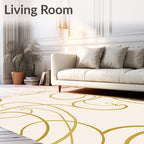 Golden Flourish Swirl Contemporary Rug