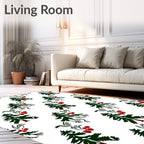 Dark Green Pine Berry Garland Rug
