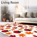 Red Helmets Orange Trophies Autumn Leaves Rug