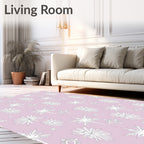 Pale Pink Winter Snowflake Medallion Rug