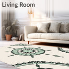 Sage Green Floral Medallion Harmony Rug