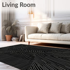 Monochromatic Abstract Linear Swirl Rug