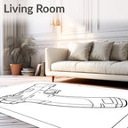 Bold modern pistol outline Rug