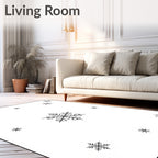 Black White Snowflake Scatter Rug