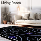 Cosmic Swirl Galaxy Starfield Rug