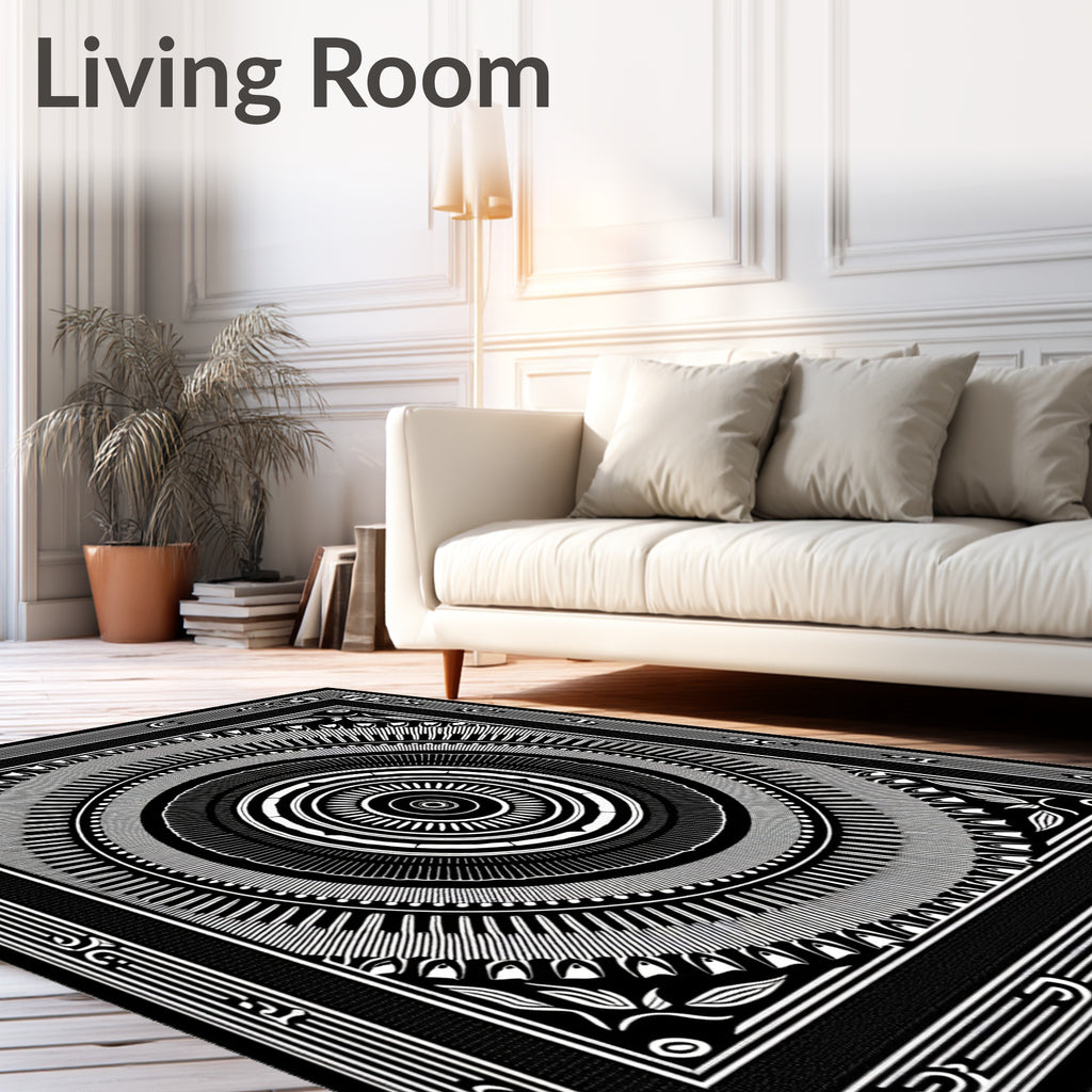 Monochromatic Radial Concentric Geometric Rug