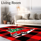 Red Buffalo Check Christmas Truck Rug