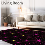Exploding Starburst Pink Yellow Rug
