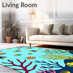 Oceanic Coral Reef Fish Assortment Rug