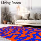 Bold Blue Winding Lines Rug