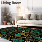 Green Tractor Forest Nature Collection Rug