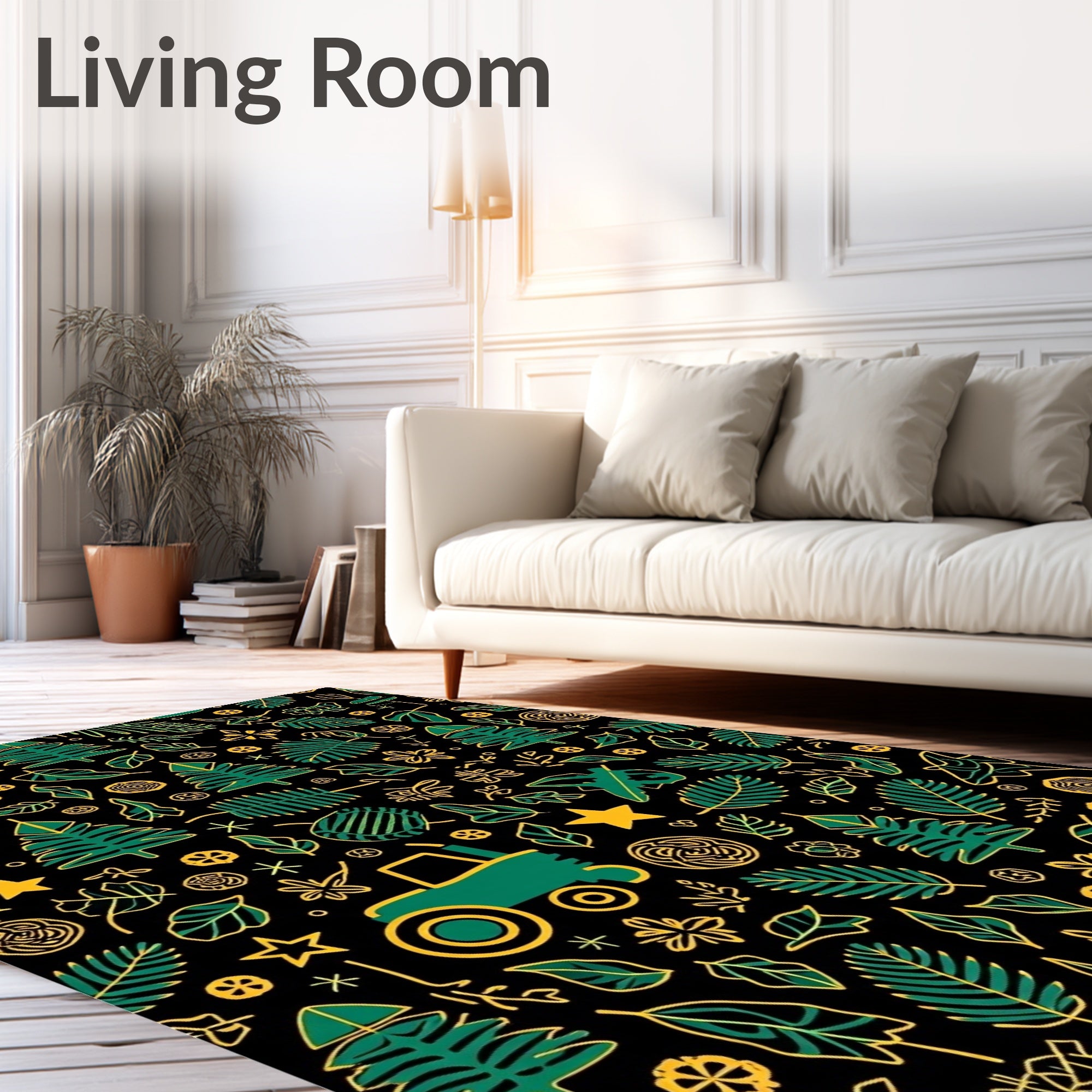 Green Tractor Forest Nature Collection Rug
