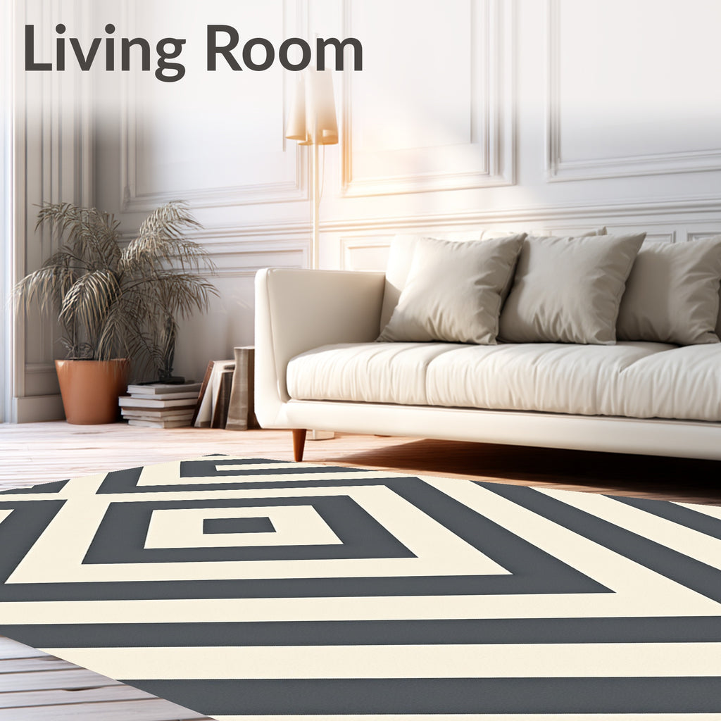 Charcoal Diamond Geo Illusion Rug