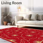 Crimson Bloom Botanical Arrangement Rug