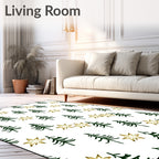 Forest Green Pine Trees Gold Stars Rug