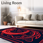 Fierce Red Fish Oceanic Ornate Rug