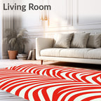Bold Red Zebra Stripe Rug