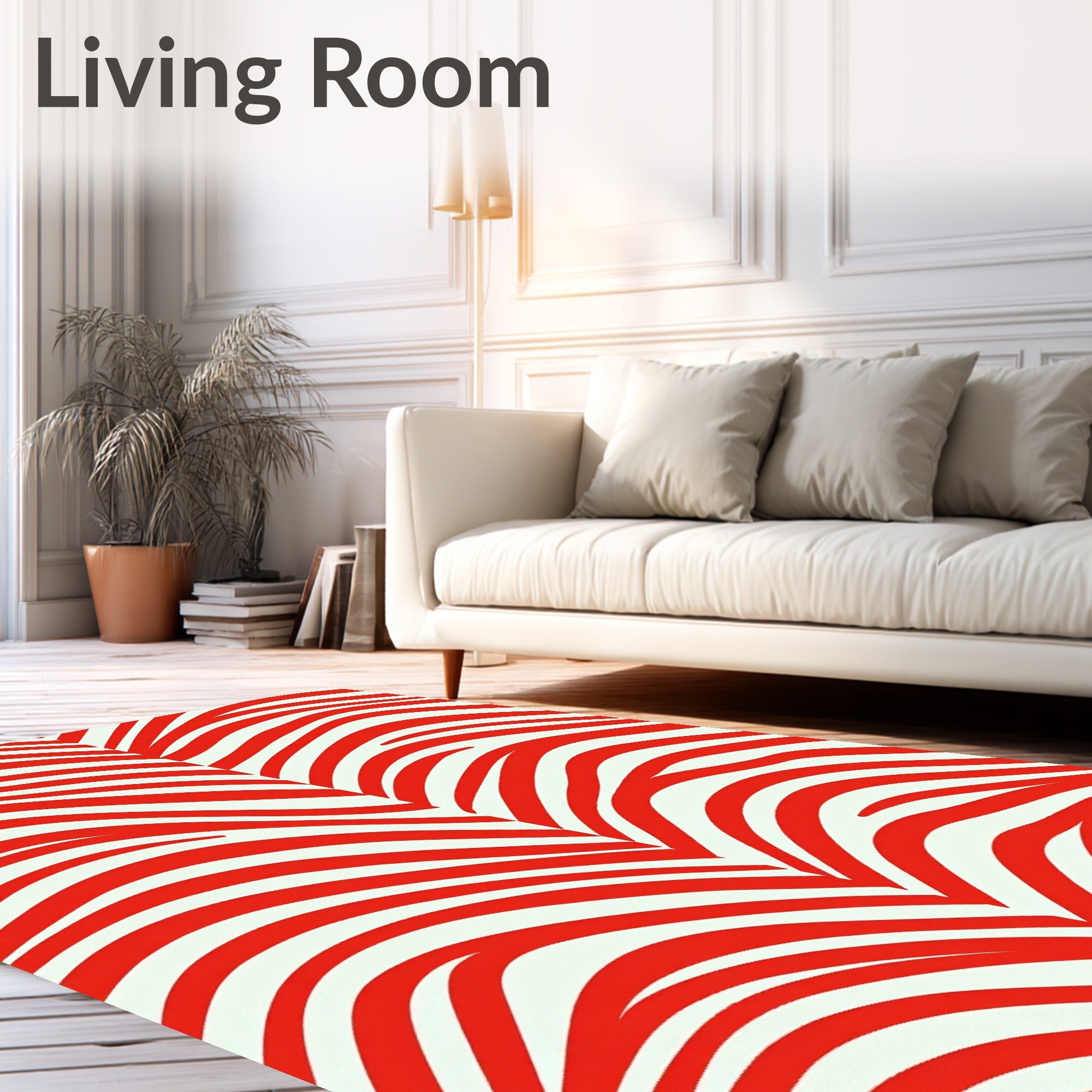 Bold Red Zebra Stripe Rug