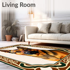 Rich Brown German Shepherd Portrait Rug