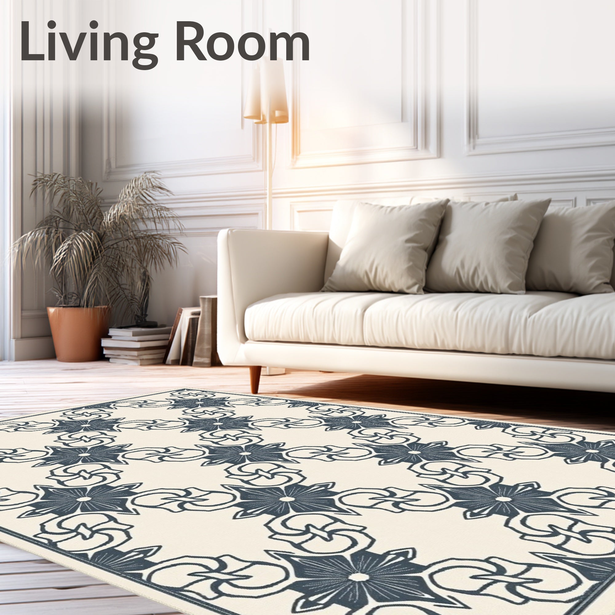 Navy Blue Stargazer Geometric Lattice Rug