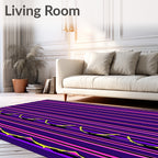 Vibrant Purple Pink Stripe Fern Rug