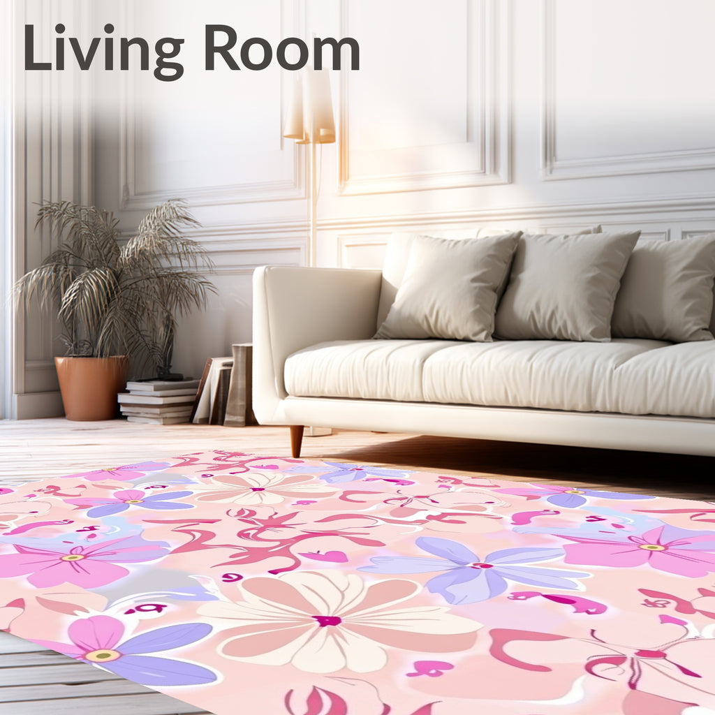 Pink Lilac Bloom Garland Rug