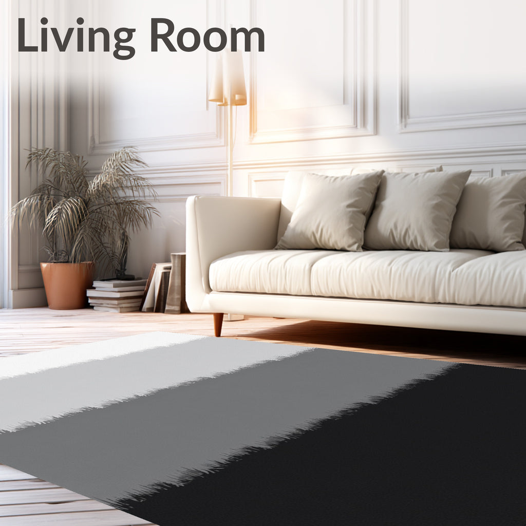 Monochromatic Gradient Ombre Stripes Rug