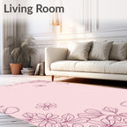 Delicate Pink Floral Scatter Rug