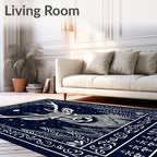 Midnight Deer Forest Night Sky Rug