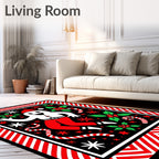 Whimsical Christmas Character Holly Sprigs Rug