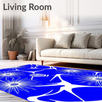 Bold Azure Starburst Botanical Blend Rug