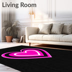 Hot Pink Layered Heart Rug