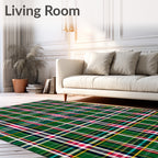 Emerald Green Plaid Multi-Color Check Rug