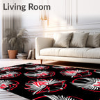 Bold Red Winged Crest Emblem Rug