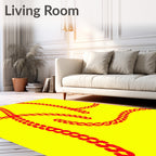 Crimson Interlocking Links Rug