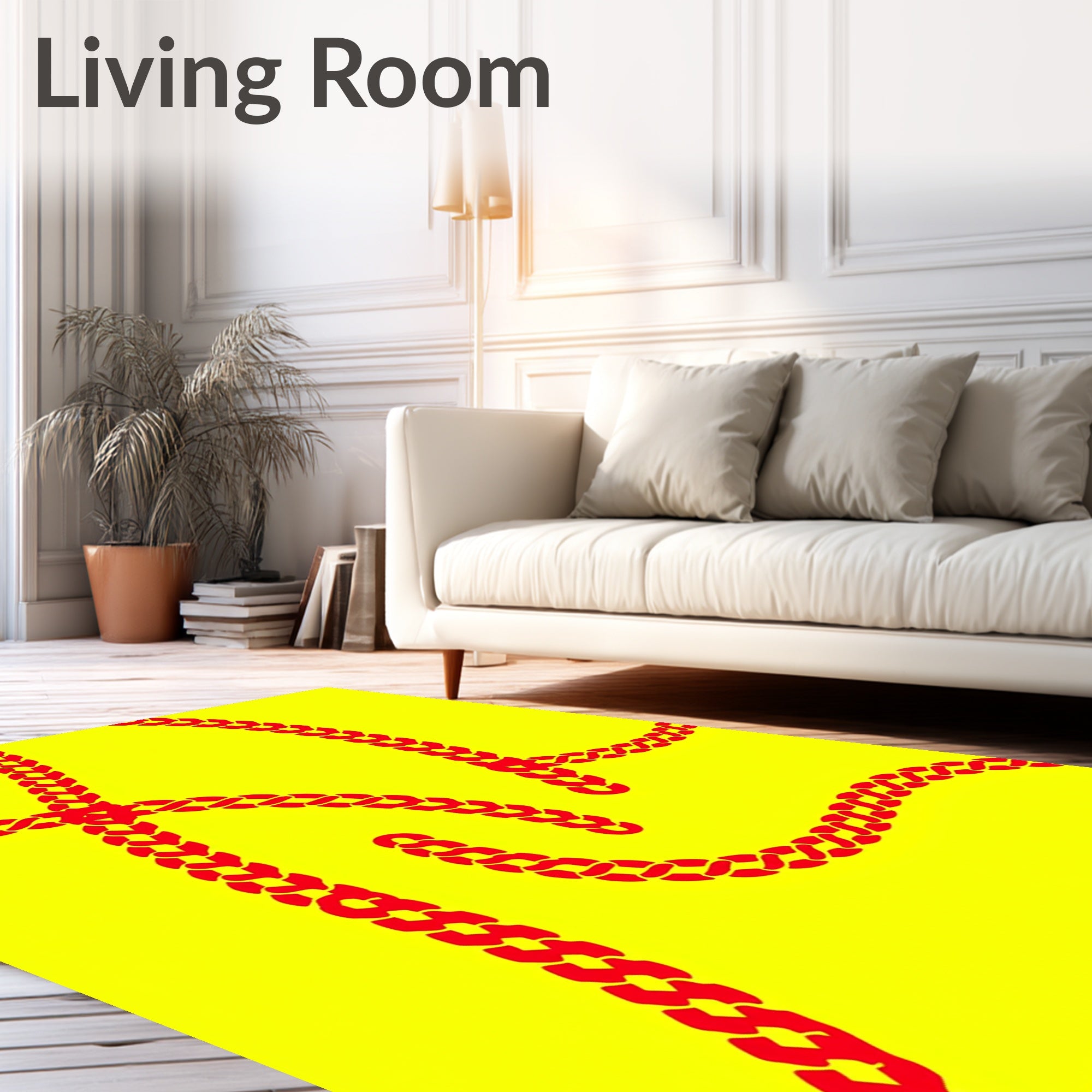 Crimson Interlocking Links Rug