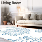 Blue Vintage Floral Medallion Rug